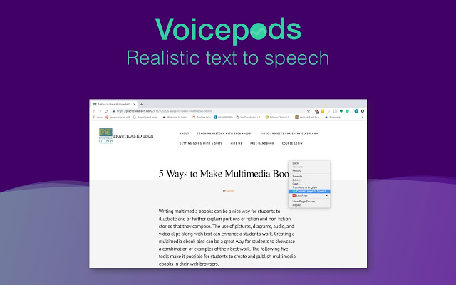 Voicepods – Realistic Text to Speech