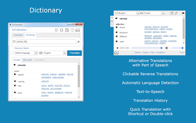 ImTranslator: 翻译，字典，声音