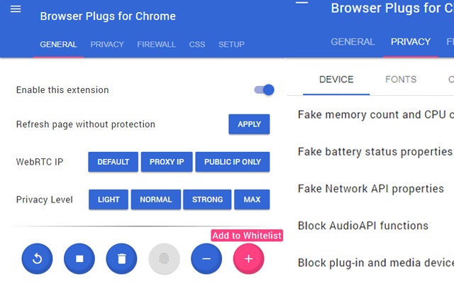 Browser Plugs 指纹隐私防火墙（谷歌浏览器）
