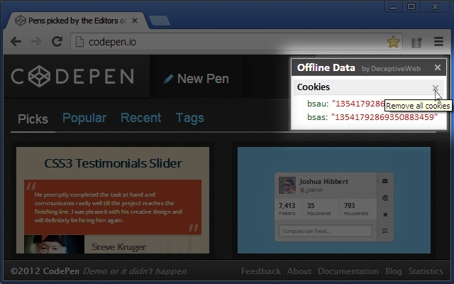 Examine Offline Data (Cookies, HTML5 Storage)