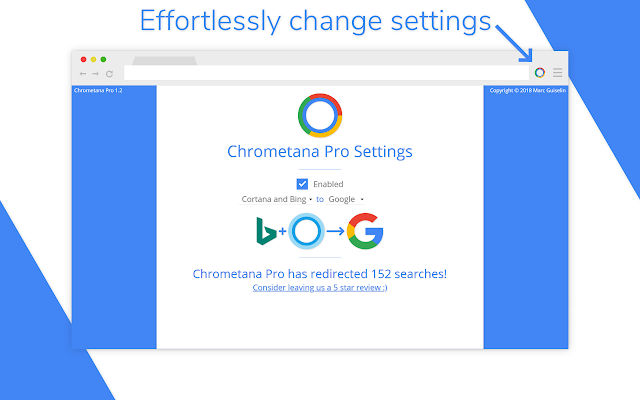 Chrometana Pro – Redirect Cortana and Bing