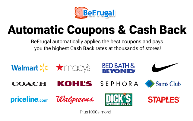 BeFrugal: Automatic Coupons and Cash Back