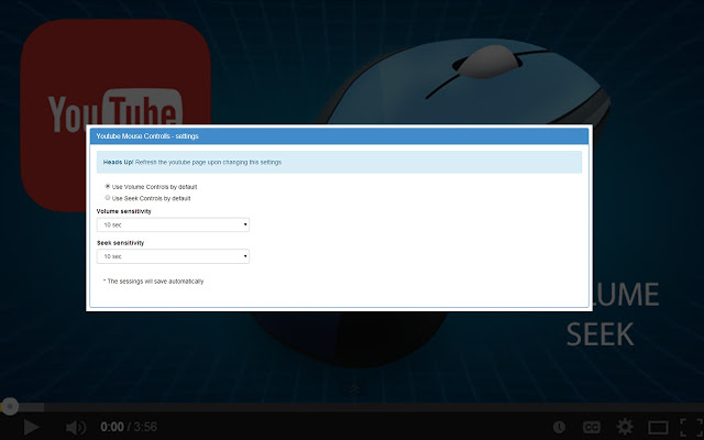 YouTube(TM) Mouse Controls