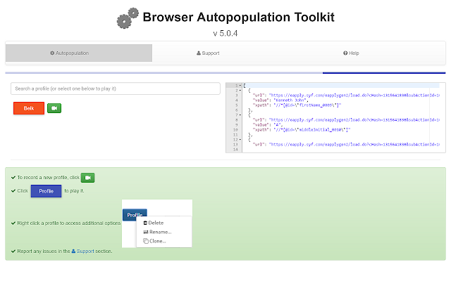 Browser Autopopulation Toolkit