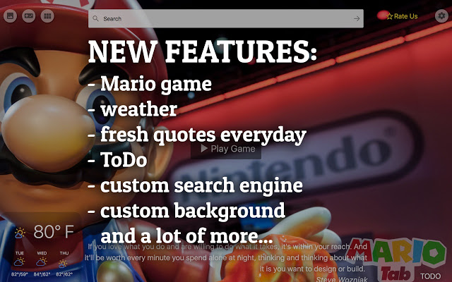 Classic Super Mario Chrome New Tab