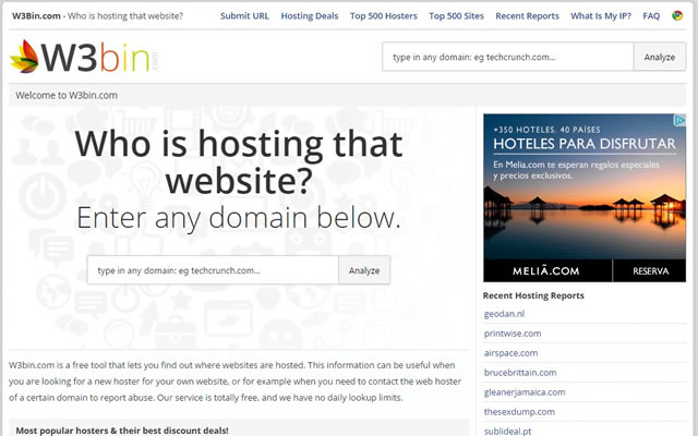 W3bin.com – Who is hosting that website?