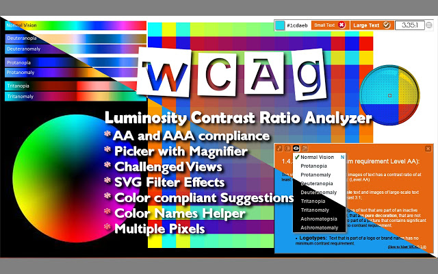 WCAG Luminosity Contrast Ratio Analyzer