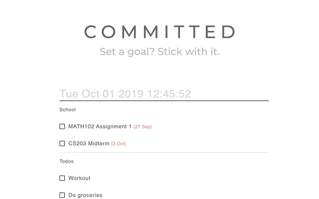 Committed – NewTab Todo and Goal Manager