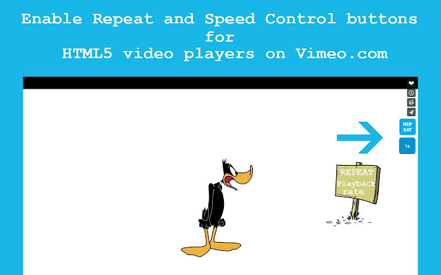 Repeat & Speed control Vimeo