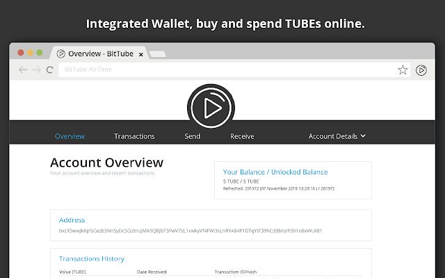 BitTube AirTime, Donations, Adblocker, Wallet