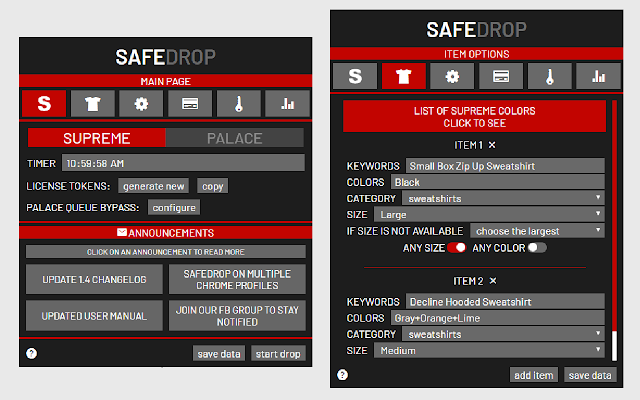 SafeDrop – Supreme & Palace Bot