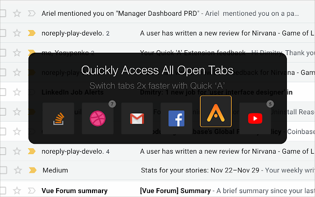 Quick ‘A’ – Tabs Switch