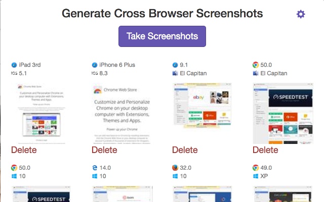 Cross Browser Screenshot Generator