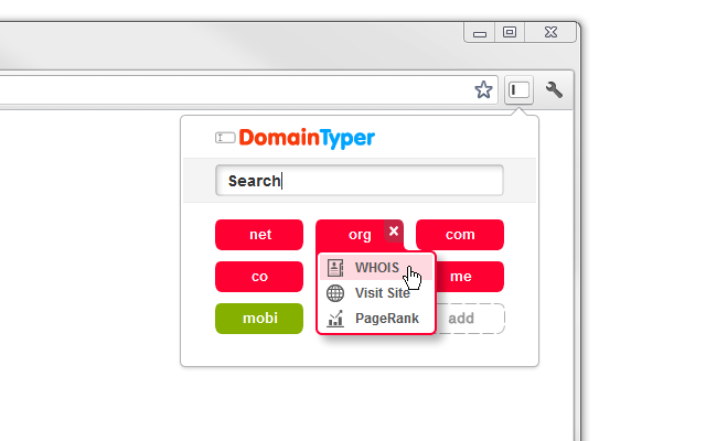 DomainTyper – Domain Search Extension