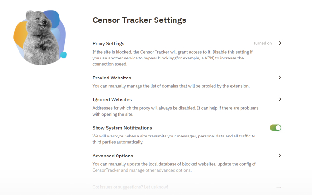 Censor Tracker – Proxy for Privacy & Security