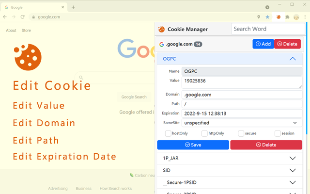 Cookie Manager – Cookie管理器