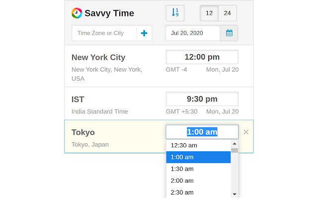 Time Zone Converter – Savvy Time