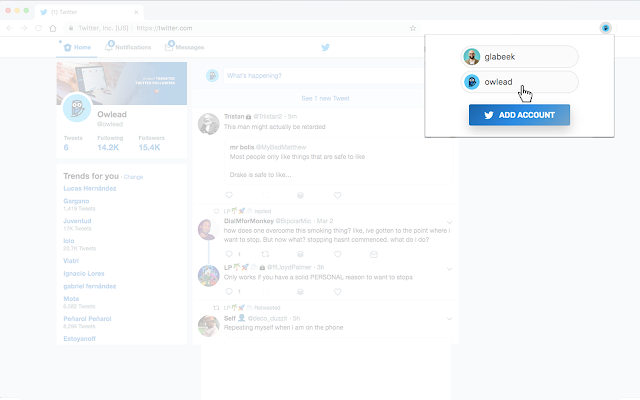 Multiple Twitter Accounts Switcher for Chrome
