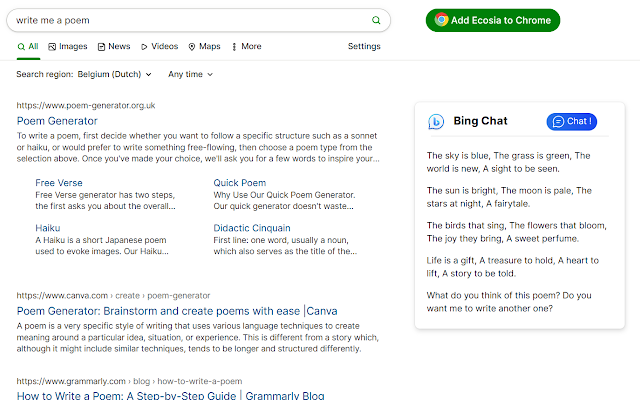 Bing聊天（GPT-4）在谷歌中