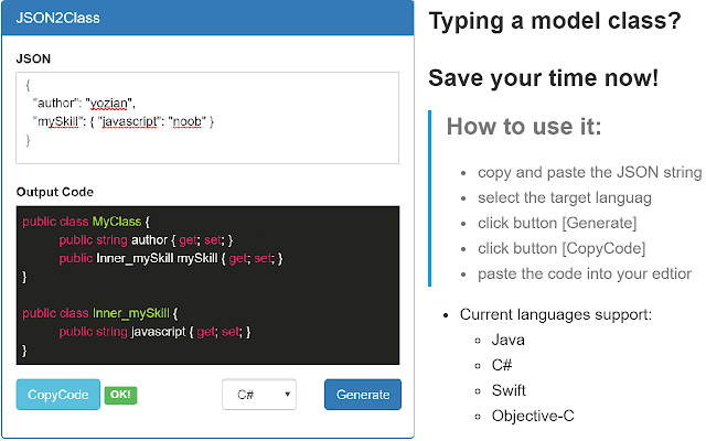 JSON2Class