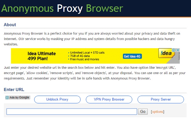 Anonymous Proxy Browser