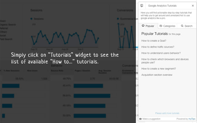 Interactive Tutorials for Google Analytics