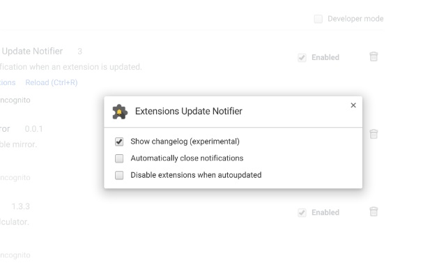 Extensions Update Notifier