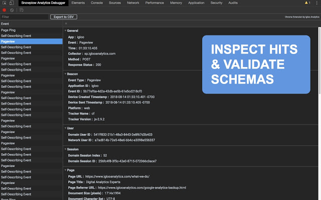 Snowplow Analytics Debugger