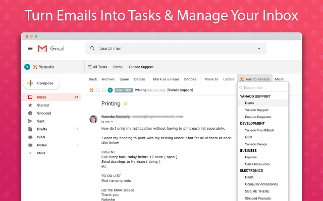 Yanado – Task Management inside Gmail