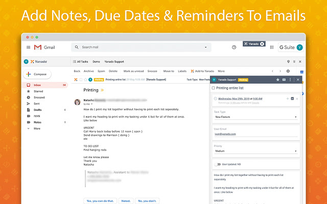 Yanado – Task Management inside Gmail