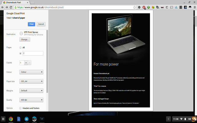 IPP / CUPS printing for Chrome & Chromebooks