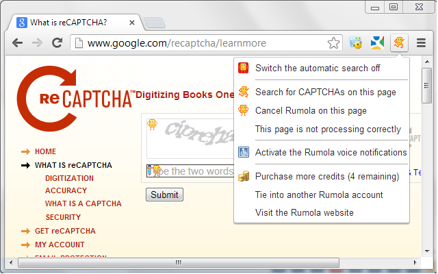 Rumola – bypass CAPTCHA