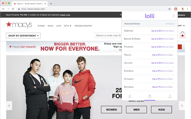 Lolli: Earn Bitcoin When You Shop