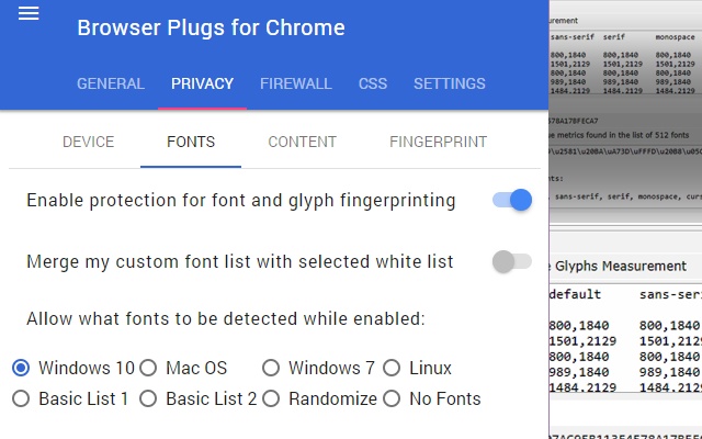 Browser Plugs 指纹隐私防火墙（谷歌浏览器）