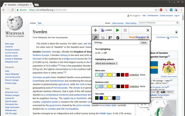 Readspeaker chrome extension