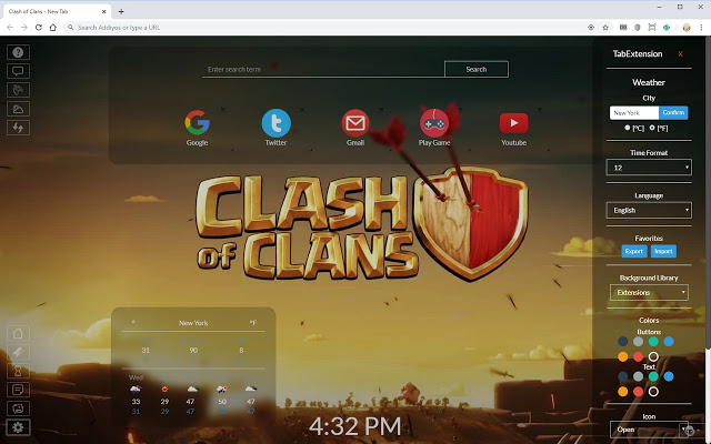 Clash of Clans New Tab