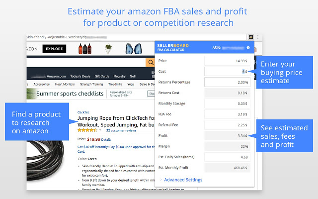 sellerboard Amazon FBA Profit Calculator