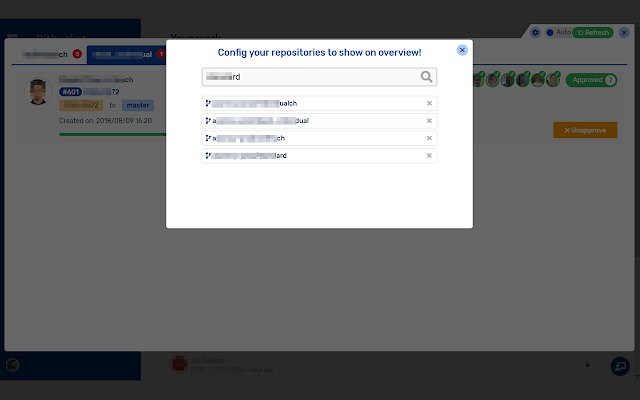 Bitbucket pull request overview