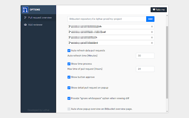 Bitbucket pull request overview