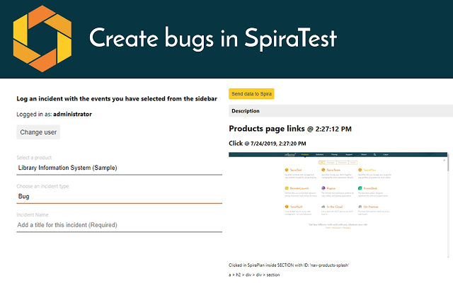 SpiraCapture – Exploratory Testing Tool