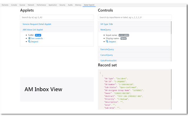 Siebel OpenUI view explorer