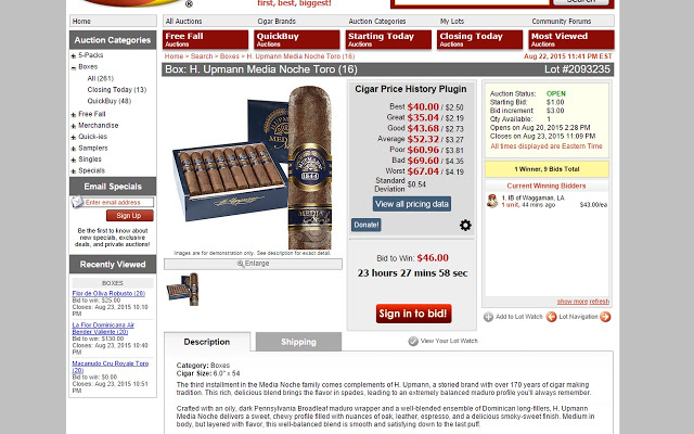 Cigar Price History and Free Fall Tracker