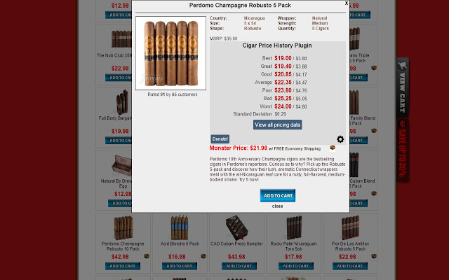 Cigar Price History and Free Fall Tracker