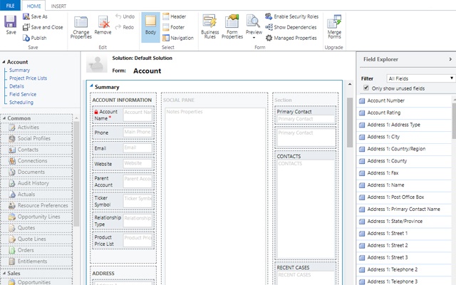 Dynamics CRM 365 Edit Displayed Form