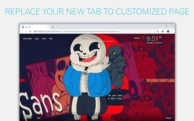 Undertale Sans & Papyrus Custom New Tab