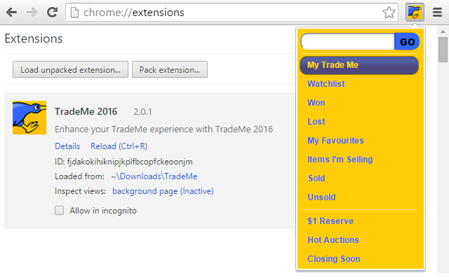 TradeMe for Chrome